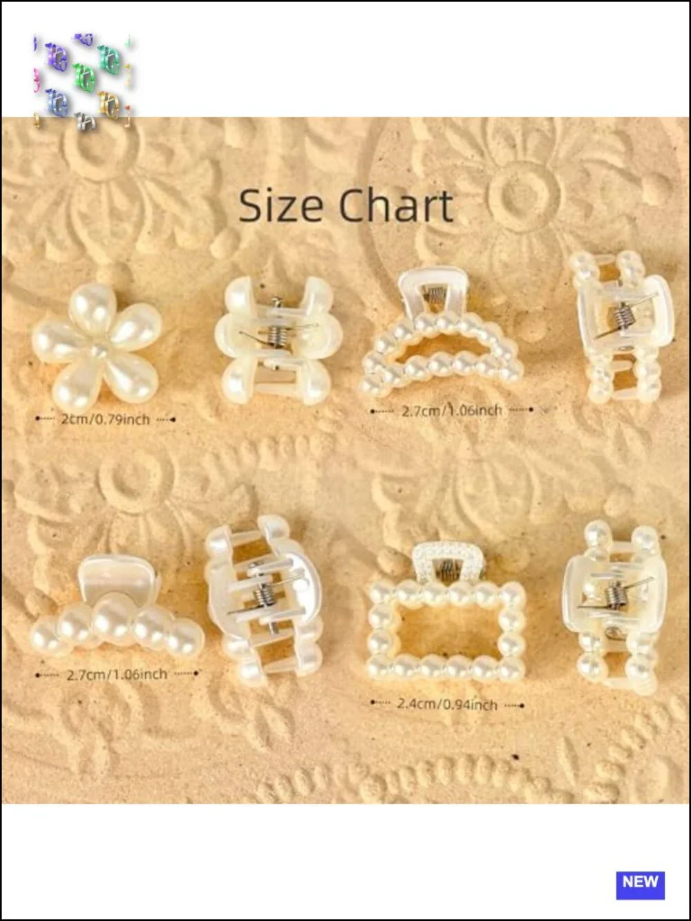 8pcs French Mini Pearl Hair Clips for Women Cute Claw Clips Non Slip Hair